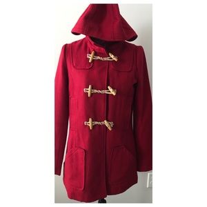 Toggle hood pea coat